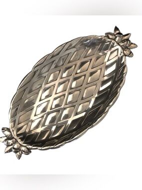 Vintage Silver Plate Pineapple Catchall Tray | Small Decorative Dish - 6 1/2”